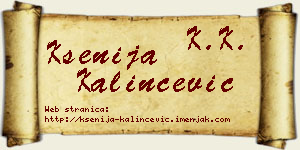 Ksenija Kalinčević vizit kartica